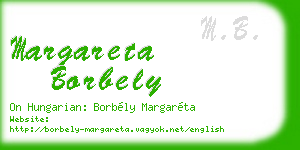 margareta borbely business card