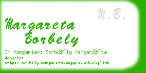 margareta borbely business card